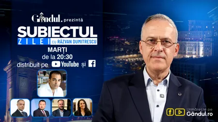 „Subiectul Zilei cu Răzvan Dumitrescu” începe joi, 23 iulie, de la ora 20:30, live pe Gândul. În exclusivitate Ștefan Popescu, dezvăluiri despre ajutoarele României pentru Ucraina.