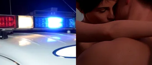 Scene de amor în autospeciala de poliție. O polițistă, surprinsă în timp ce întreținea relații intime cu un coleg mai în vârstă