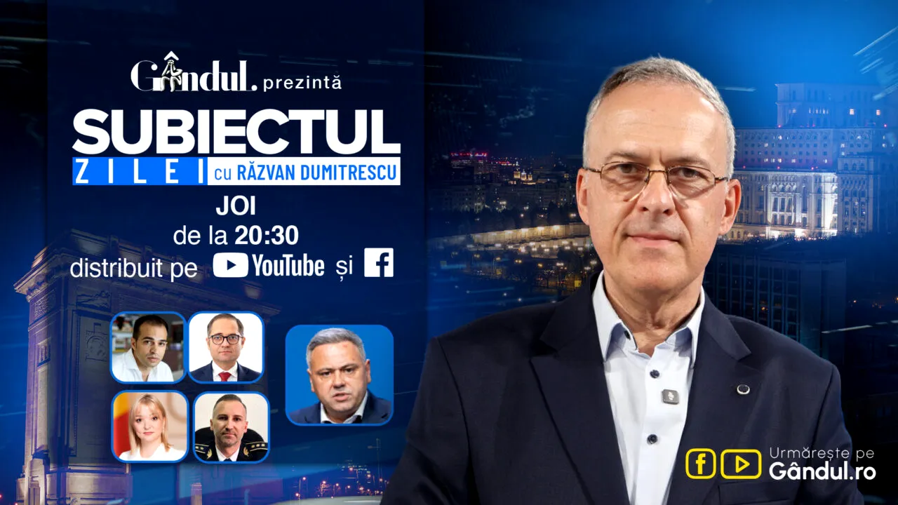„Subiectul Zilei cu Răzvan Dumitrescu” începe joi, 29 octombrie, de la ora 20:30, live pe Gândul. În exclusivitate, ministrul Agriculturii, Florin Barbu, vorbește despre criza din agricultura românească