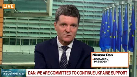 Nicușor Dan, la Bloomberg: Ne angajăm să continuăm să sprijinim Ucraina până la sfârșitul acestui război și după aceea, pentru reconstrucție