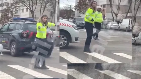 FOTO - VIDEO | O polițistă din Brăila a ajuns de râsul internetului. Tânăra, ironizată pentru felul cum dirijează traficul: „Are o fobie. Îi e frică de mașini. Să-i dea un spor de stres”