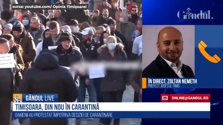 GÂNDUL LIVE. Timișoara, din nou în carantină | Zoltan Nemeth, prefectul de Timiş: Măsurile impuse sunt necesare / Urmează să primim doze suplimentare de vaccin
