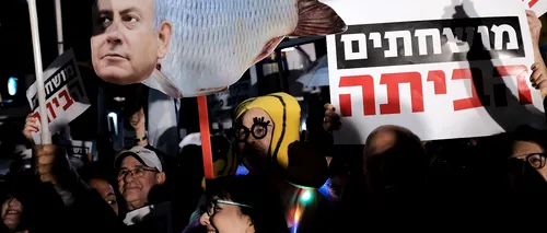 Cel mai nou slogan la protestele anticorupție din Israel: Să fii porc nu e kosher!