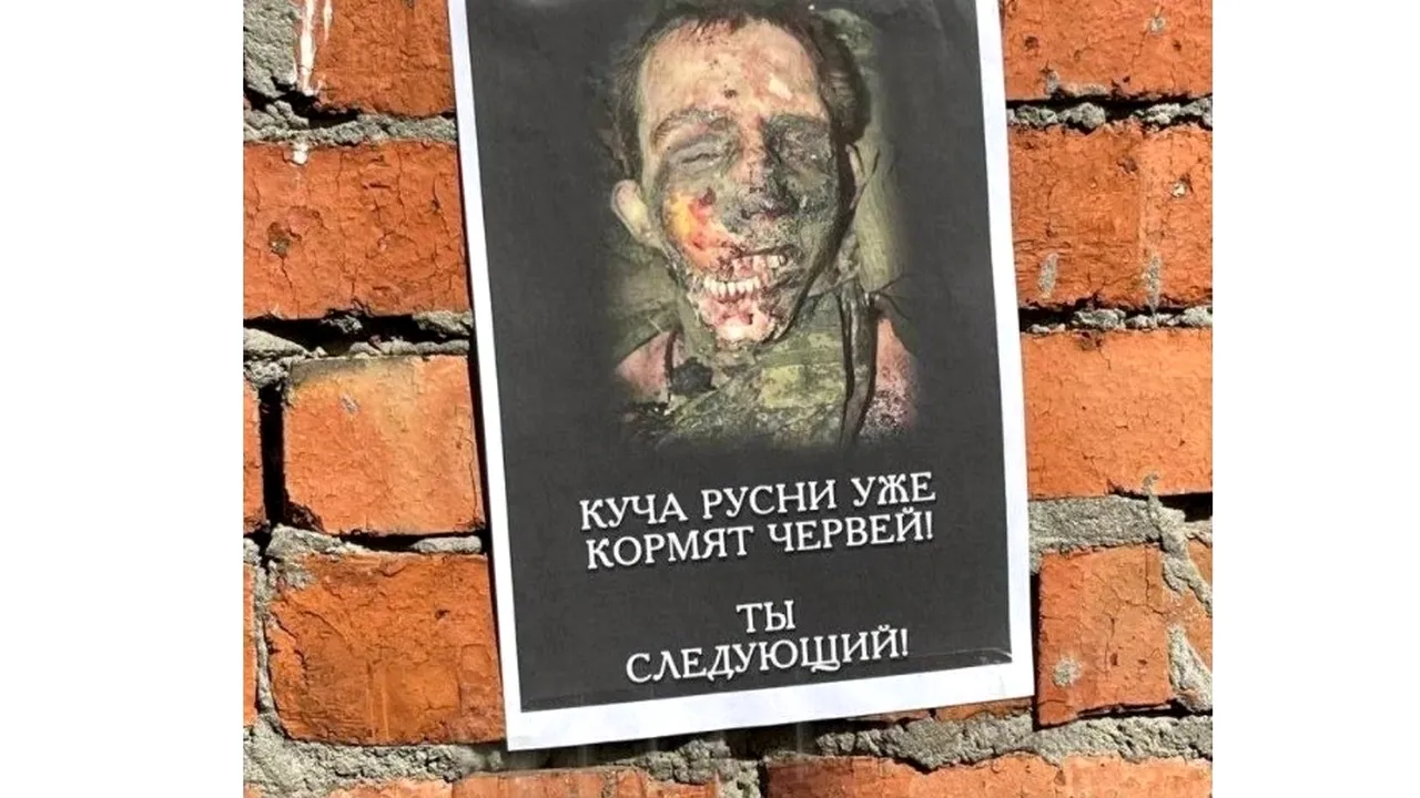Rușii din Herson, amenințați prin afișe șocante: „O grămadă de ruși deja hrănesc viermi! Tu ești următorul!”