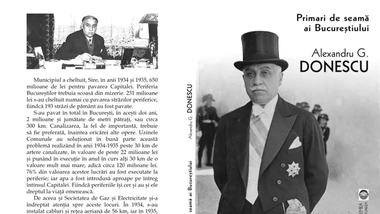 Lansare de carte la Bookfest | ”Primari de seamă ai Bucureștiului: Alexandru G. Donescu”