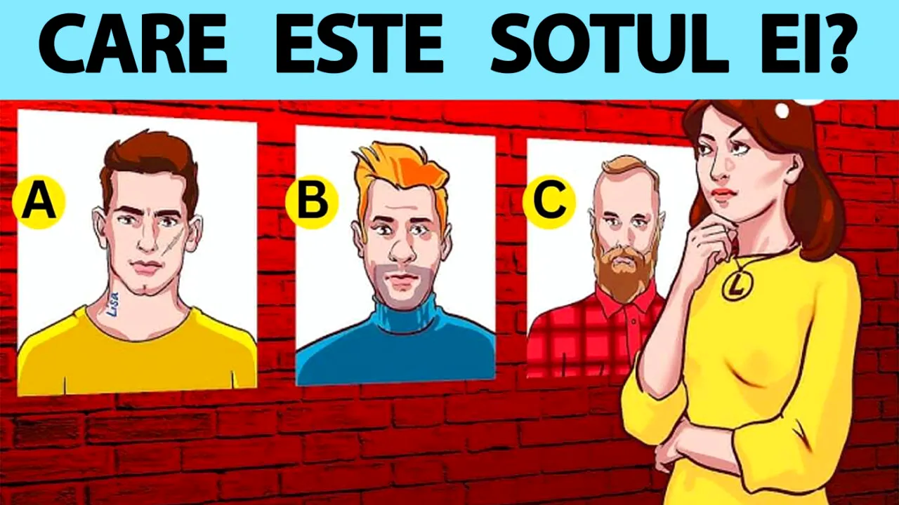 TEST IQ exclusiv pentru genii | Care dintre acești 3 bărbați este soțul ei?