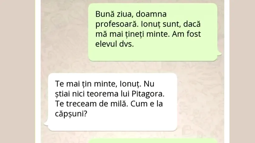 Bancul de sâmbătă | Ionuț, doamna profesoară și teorema lui Pitagora