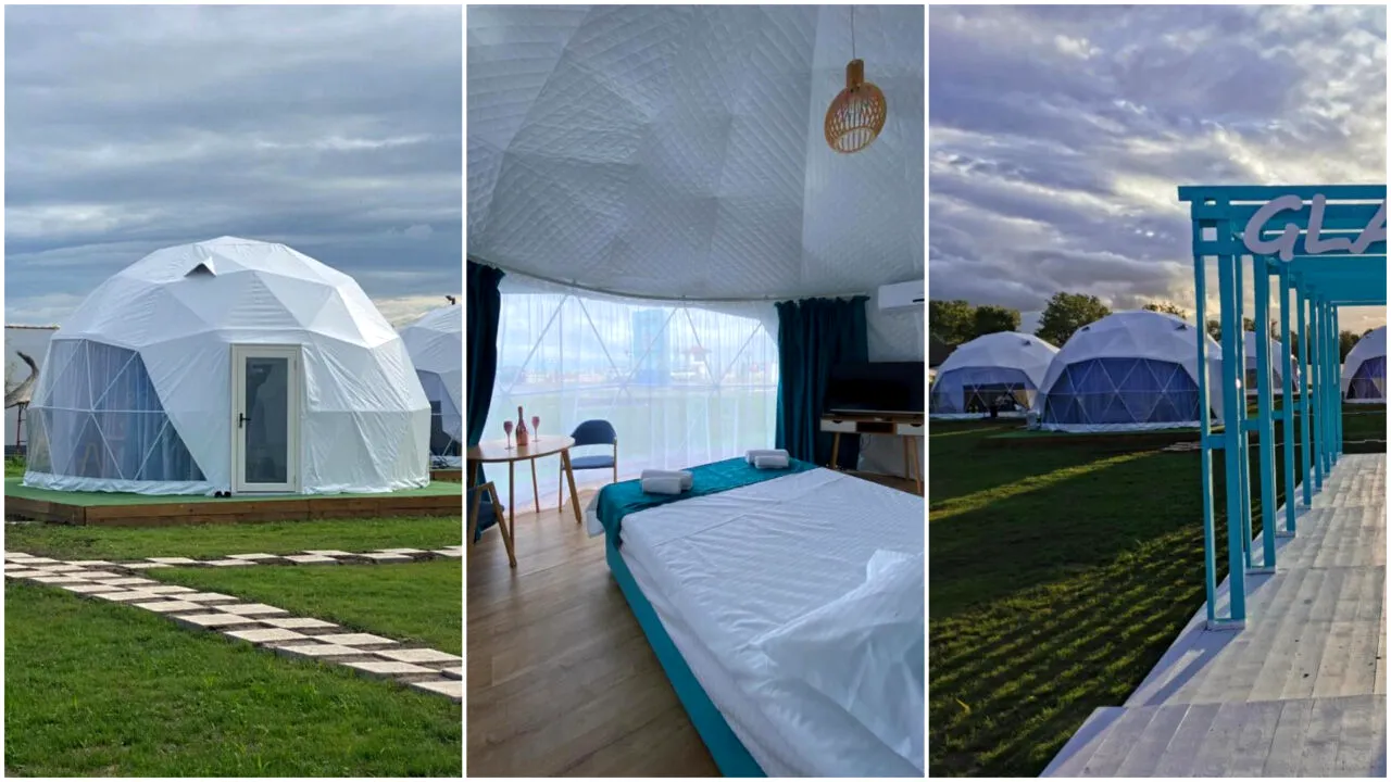 Cât costă o noapte de cazare la glamping în Năvodari. Cât plătești să stai pe plajă, la cort, cu aer condiționat și TV