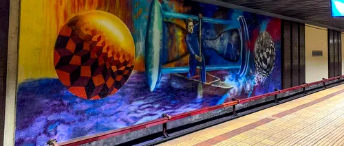 Omagiu inedit pentru Ivan Patzaichin: desen mural în staţia de metrou Ştefan cel Mare