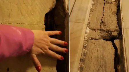 Imaginile zilei cu crăpăturile uriașe din zidurile Casei Poporului. Există pericol de prăbușire? Specialiștii consultați de Gândul dau verdictul