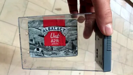 Pachet de unt cu sistem antifurt, într-un Carrefour din Cluj-Napoca! Câți lei costă