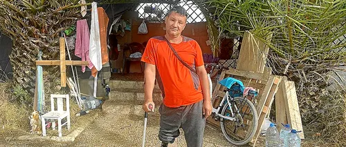 Povestea înfiorătoare a lui Costică din Tulcea. A plecat la muncă în Spania, dar a rămas fără un picior și, acum, doarme în piață