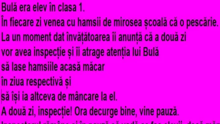 BANC | Bulă vine cu hamsii la școală, apoi cu icre negre