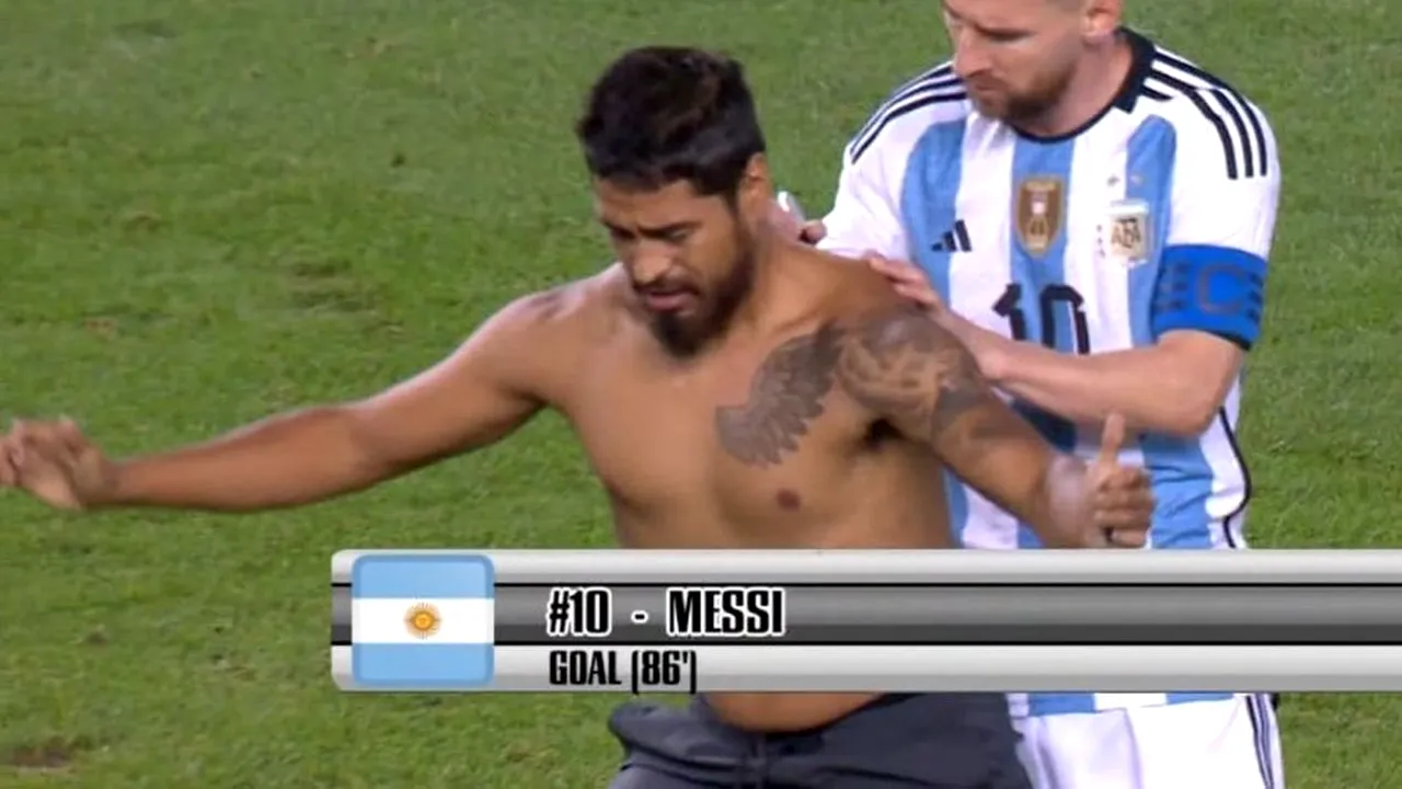 Messi, două goluri în victoria sa cu numărul 100 pentru naționala Argentinei! Un fan i-a cerut autograf pe teren. Cum s-a terminat faza! VIDEO