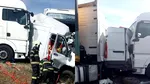 Accident grav în Caraș-Severin. Două femei au murit după ce microbuzul în care se aflau a fost strivit între două TIR-uri