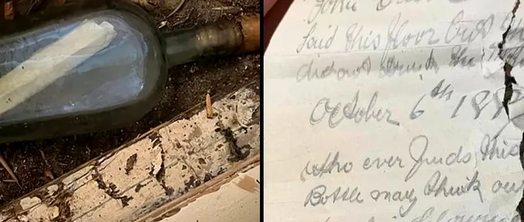 Un instalator a găsit, sub podea, un bilețel straniu scris în urmă cu 135 de ani: 6 octombrie 1887. Cine va găsi această sticlă..