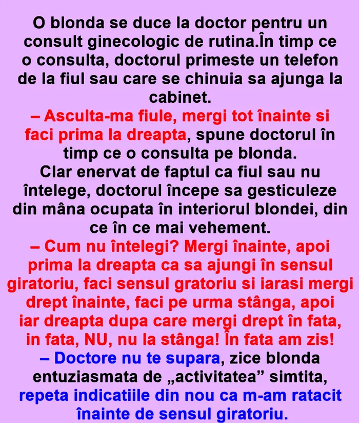 Bancul de miercuri | O blondă se duce la ginecolog