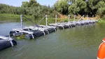 Un baraj plutitor a apărut pe canalul Musura, lângă Sulina, în zona frontierei cu Ucraina