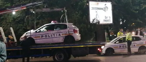 Autospecială a poliției, accident la Guvern. Momentul impactului – VIDEO