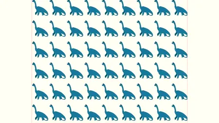 Test de perspicacitate | Unul dintre acești 45 de dinozauri este diferit de ceilalți. Care?