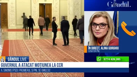 GÂNDUL LIVE. Alina Gorghiu, senatoare PNL: „Este o disperare mare în PSD. Nu au mai depășit 25% în sondaje, asta îi face mai nervoși”