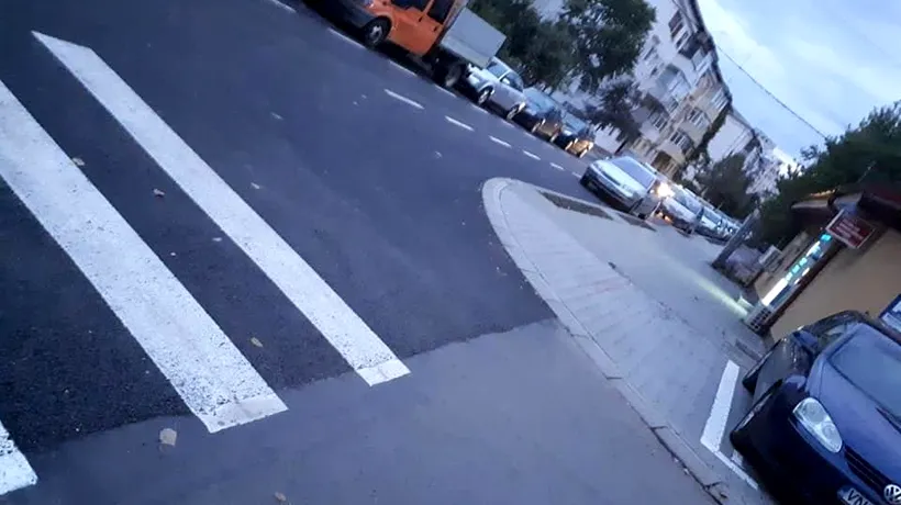 Străzile, pericol public: Treceri de pietoni în diagonală care se termină în mijlocul drumului, la Focșani 
