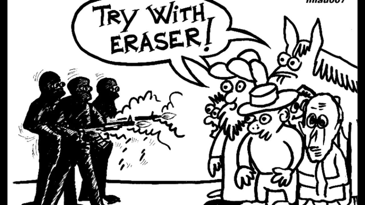 Reacția caricaturistului Aurel Miclea - miau007 - după atacul armat de la Charlie Hebdo: Un zâmbet nu merită un glonț