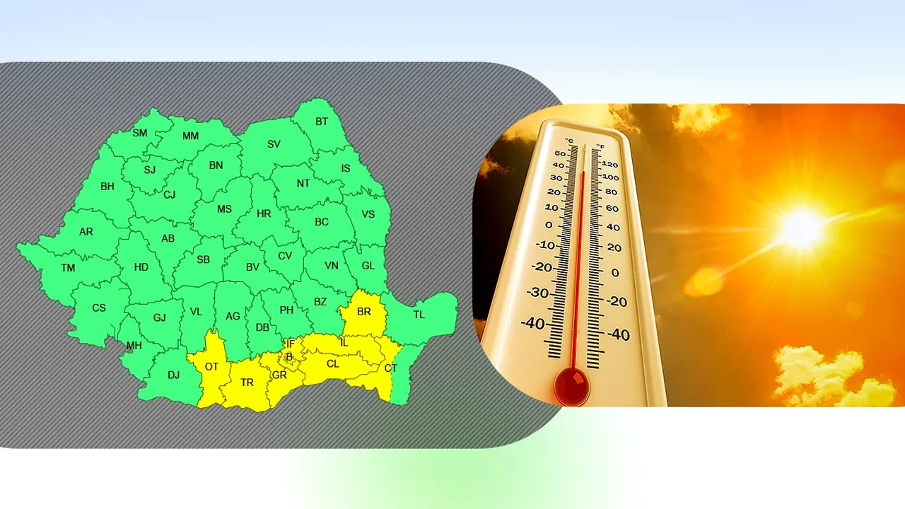 Cod galben de CANICULĂ în mai multe județe din țară, inclusiv în Capitală