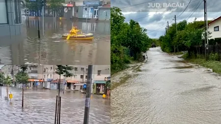 Furtuna a făcut ravagii în Moldova. Localnicii din Bârlad au ieșit cu barca pe străzile inundate: „Acum avem valuri”