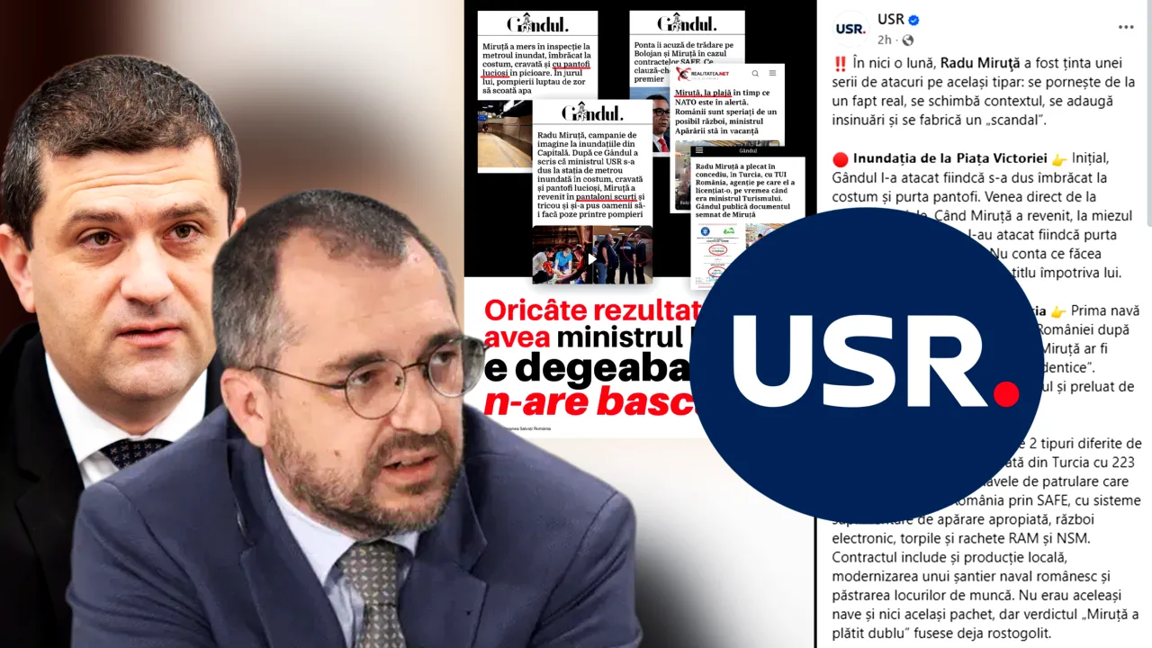 USR continuă asaltul asupra Gândul. După amenințările lui Miruță și jignirile „penalului” Voiculescu, partidul a început o serie de postări agresive la adresa publicației noastre. Nu ne lăsăm intimidați. Le demontăm în continuare minciunile