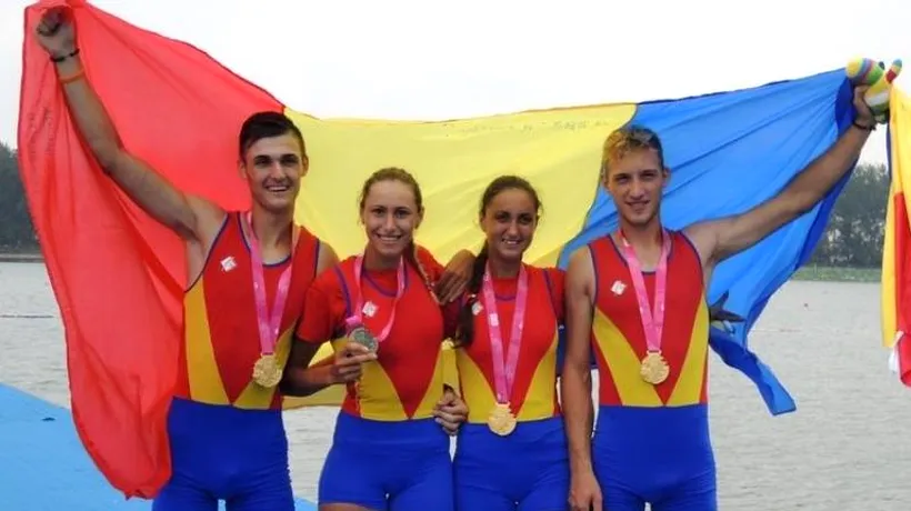 Două medalii de aur pentru echipajele României de dublu rame fără cârmaci, la Jocurile Olimpice de Tineret. FOTO