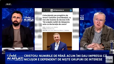 Ion Cristoiu: Numirile de până acum îmi dau impresia că Nicușor Dan e dependent de grupuri de interese