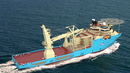 Navă pentru instalarea cablurilor submarine, lansată la apă la Șantierul Naval Damen din Galați