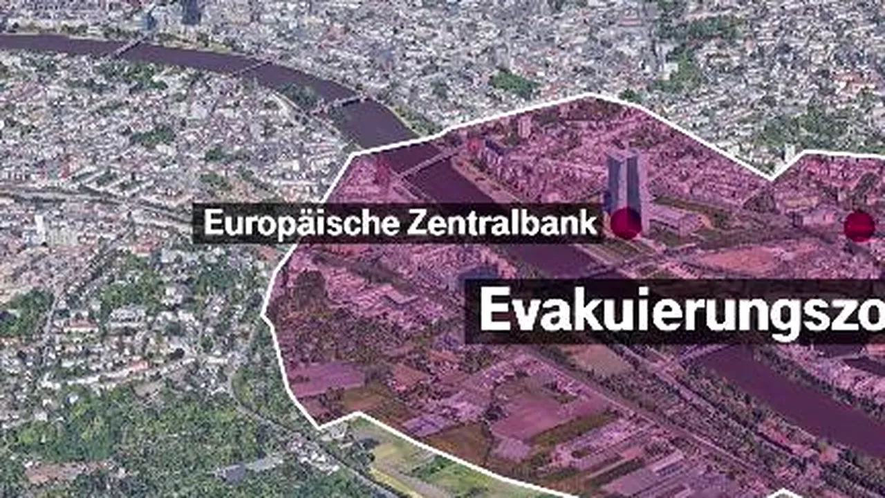 Sediul BCE din Frankfurt, evacuat după găsirea unei bombe de 500 de kilograme 