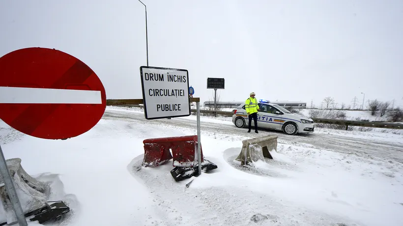 Două autostrăzi și 5 drumuri naționale rămân închise joi dimineața din cauza vremii. Circulația, reluată pe un tronson al Autostrăzii Soarelui