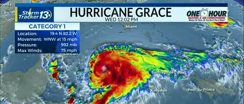 Uraganul Grace se îndreaptă spre coastele Mexicului