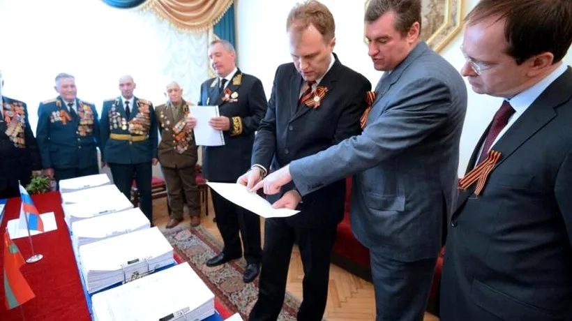 Autoritățile din Moldova au reținut din avionul delegației lui Rogozin listele cu semnături pentru independența Transnistriei și unirea cu Rusia