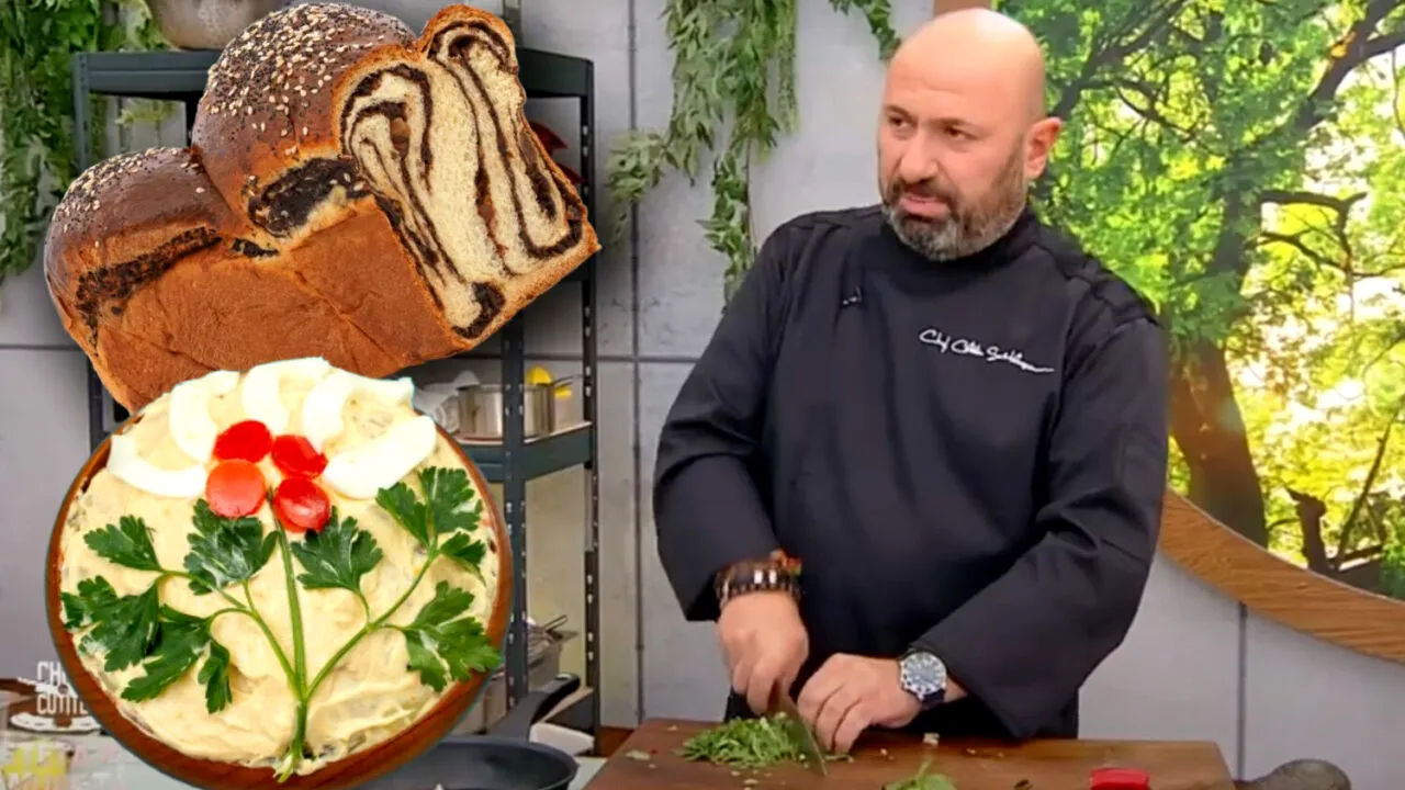 Prețul cerut pentru un cozonac de 900 grame, ce poartă semnătura lui chef Cătălin Scărlătescu. Cât costă pasca, o porție de piftie sau salata de boeuf