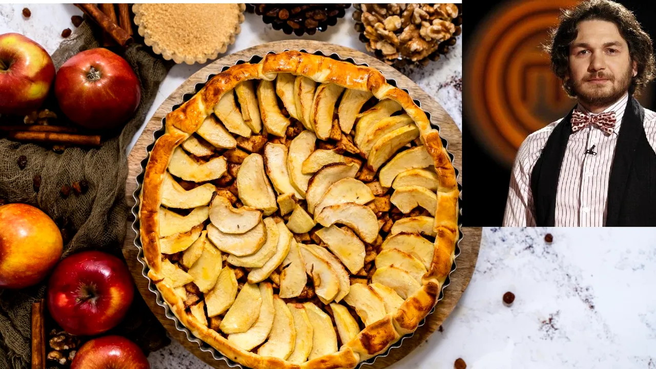 Secretul lui Florin Dumitrescu pentru cea mai bună plăcinta cu MERE! Ce ingredient folosește el pentru un plus de aromă