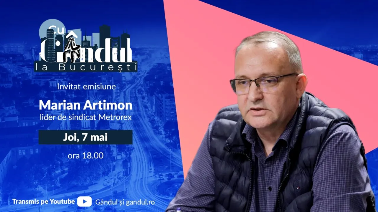 ‘’Cu Gândul la București’’ începe joi, 7 mai, de la ora 18:00. Invitat: Marian Artimon