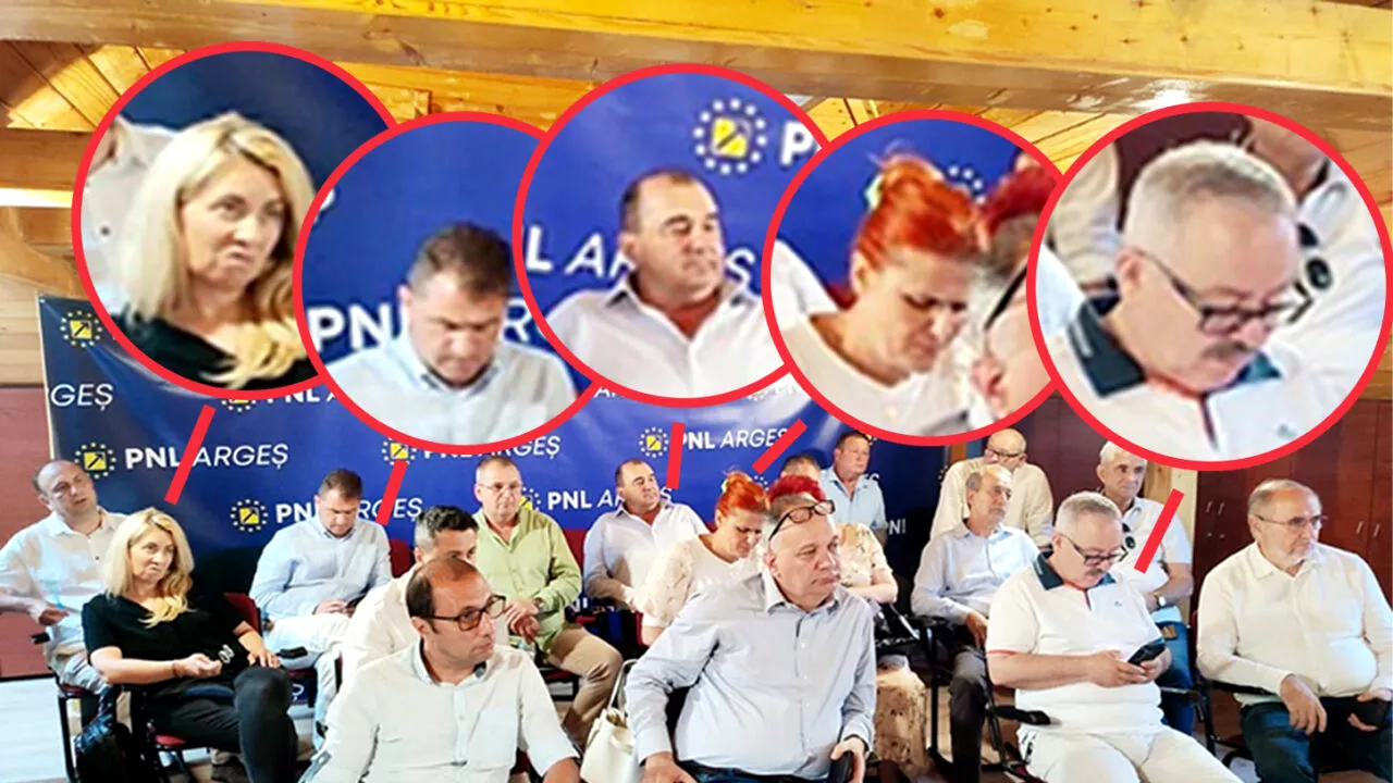 Imagini tragi-comice la PNL Argeș, după execuția Alinei Gorghiu. Prima ședință de partid s-a ținut într-un pod. Liderii ascultă triști ce spune noul șef