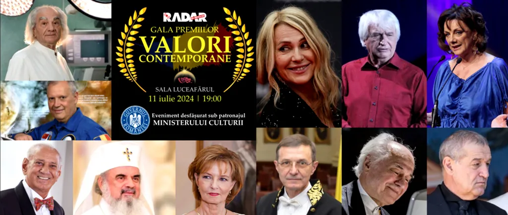 ELITELE românești din toate domeniile vor urca pe scena Galei Premiilor VALORI CONTEMPORANE de la București