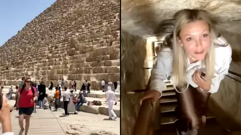Realitatea ÎNFRICOȘĂTOARE a piramidelor din Egipt. O turistă a filmat in interior, iar imaginile spun totul