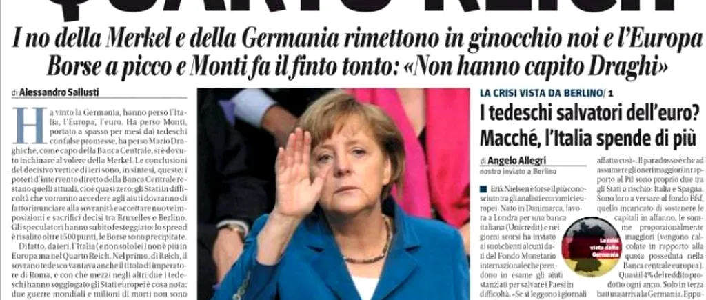 Presa italiană - atac dur la Angela Merkel, Al patrulea Reich 