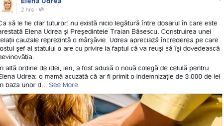 Elena Udrea, încă un mesaj din închisoare: „Ca să le fie clar tuturor, nu există nicio legătură