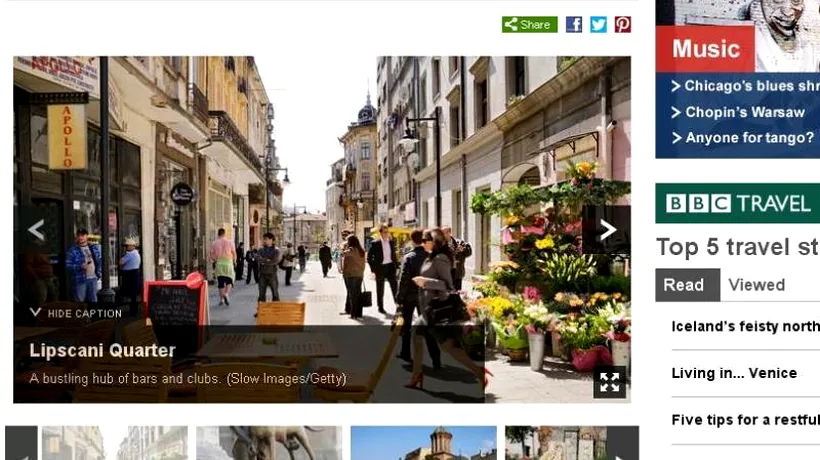 Centrul Vechi din București, promovat într-un editorial turistic publicat pe site-ul grupului BBC