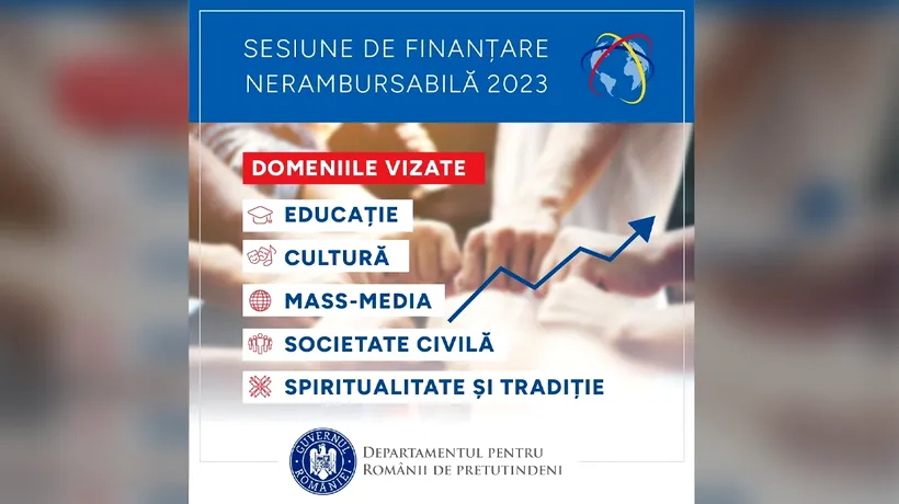 Departamentul pentru Românii de Pretutindeni PRELUNGEȘTE perioada de depunere pentru anumite proiecte din Sesiunea de finanțare nerambursabilă 2023