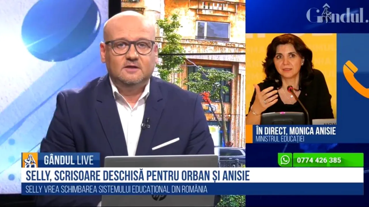 GÂNDUL LIVE. Monica Anisie, ministrul Educației, sub tirul întrebărilor: „Avem un raport preliminar: 80% din unitățile de învățământ sunt pregătite pentru începerea cursurilor”