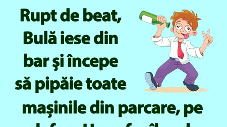 BANC | Rupt de beat, Bulă iese din bar și începe să pipăie toate mașinile din parcare