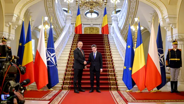 Nicuşor Dan, declaraţii comune cu omologul din Polonia: „La summitul B9 vom discuta despre eficienţa pregătirilor militare din interiorul NATO şi UE”